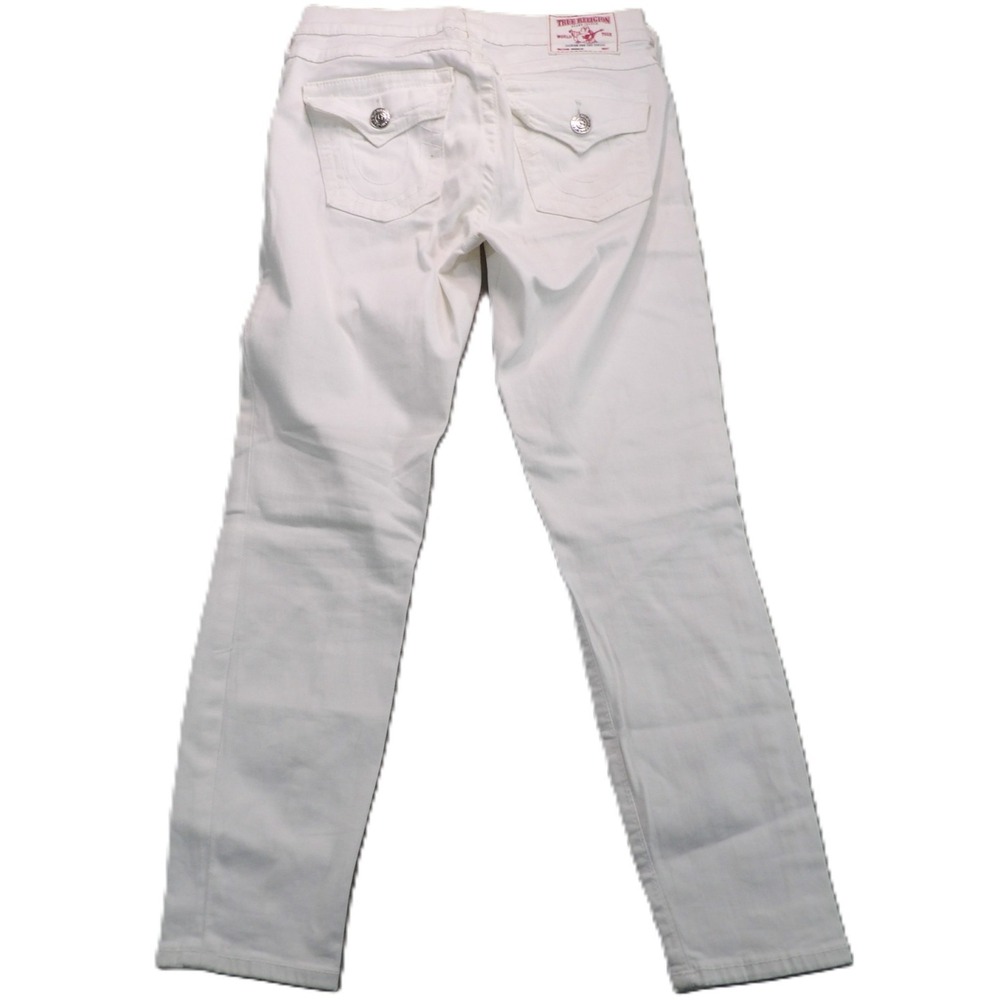 Y2K True Religion Section Brooklyn Flap Pocket White Jeans Made in USA Women 27